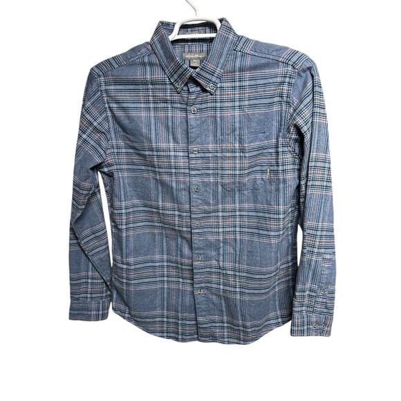 Eddie Bauer Blue Plaid Men’s Flannel Size Medium‎ LNC! - Picture 1 of 4